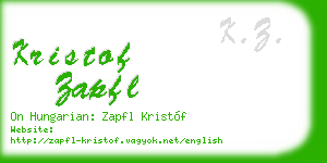 kristof zapfl business card